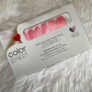 Color Street Wild Rose shimmery pink nail polish strips